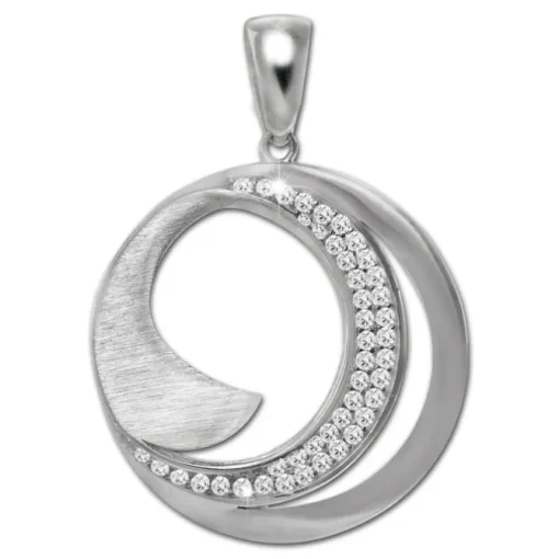 SilberDream Ketten Anhänger -Circle- Zirkonia weiß 925 Silber SDH4373W