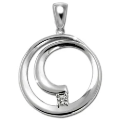 SilberDream Ketten Anhänger -Spirale- Zirkonia weiß 925 Silber SDH4375W