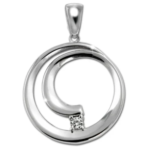 SilberDream Ketten Anhänger -Spirale- Zirkonia weiß 925 Silber SDH4375W
