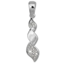SilberDream Ketten Anhänger Zopf Zirkonia weiß 925er Sterling Silber SDH404W