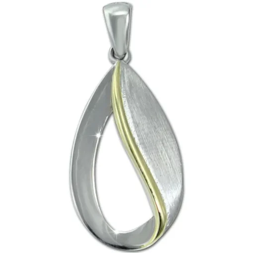 SilberDream Ketten Anhänger -Träne- bicolor 925 Silber SDH4379T