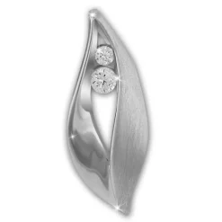 SilberDream Ketten Anhänger Blatt Zirkonia weiß 925 Silber SDH420W