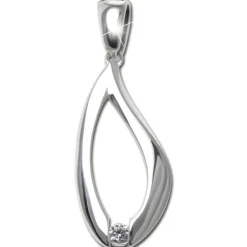 SilberDream Ketten Anhänger -Träne- Zirkonia weiß 925 Silber SDH4395W