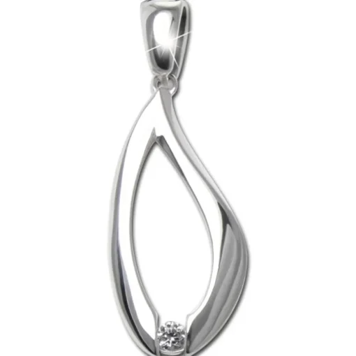 SilberDream Ketten Anhänger -Träne- Zirkonia weiß 925 Silber SDH4395W