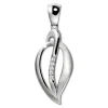 SilberDream Ketten Anhänger -Leaf- Zirkonia weiß 925 Silber SDH4380W