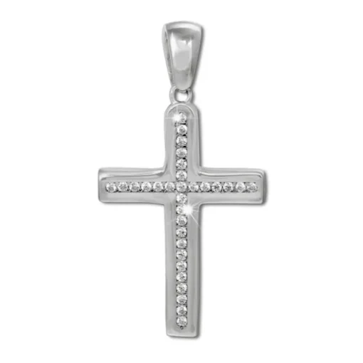 SilberDream Ketten Anhänger -Kreuz- Zirkonia weiß 925 Silber SDH4390W