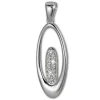 SilberDream Ketten Anhänger Oval Zirkonia weiß 925 Silber SDH406W