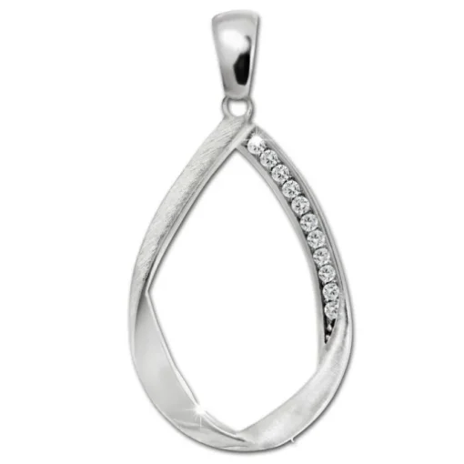 SilberDream Ketten Anhänger -Swing- Zirkonia weiß 925 Silber SDH4374W
