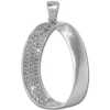 SilberDream Ketten Anhänger Oval Zirkonia mattiert 925er Sterling Silber SDH401W