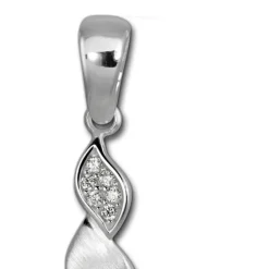 SilberDream Ketten Anhänger Zopf Zirkonia weiß 925er Sterling Silber SDH404W