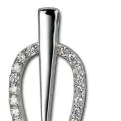SilberDream Ketten Anhänger Blatt Zirkonia weiß 925 Silber SDH403W