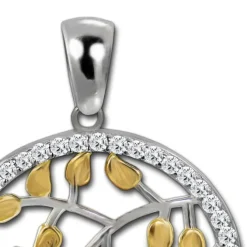 SilberDream Ketten Anhänger -Kreis- bicolor 925er Sterling Silber SDH4384T