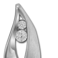SilberDream Ketten Anhänger Blatt Zirkonia weiß 925 Silber SDH420W