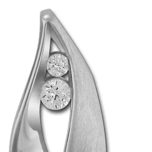 SilberDream Ketten Anhänger Blatt Zirkonia weiß 925 Silber SDH420W