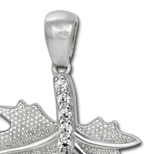 SilberDream Ketten Anhänger -Ahornblatt- Zirkonia weiß 925 Silber SDH4387W