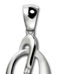SilberDream Ketten Anhänger -Leaf- Zirkonia weiß 925 Silber SDH4380W