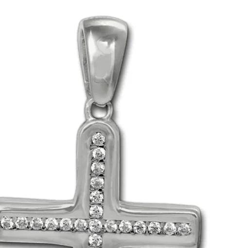 SilberDream Ketten Anhänger -Kreuz- Zirkonia weiß 925 Silber SDH4390W