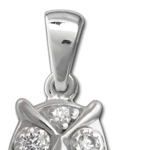 SilberDream Ketten Anhänger 925 Silber Eule mit weißen Zirkonia SDH8001W