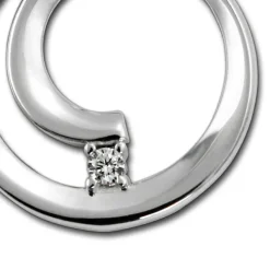 SilberDream Ketten Anhänger -Spirale- Zirkonia weiß 925 Silber SDH4375W