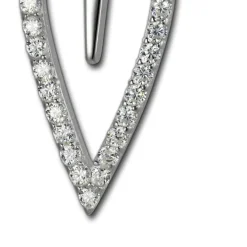 SilberDream Ketten Anhänger Blatt Zirkonia weiß 925 Silber SDH403W