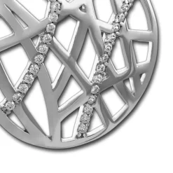 SilberDream Ketten Anhänger Scheibe Big Zirkonia weiß 925 Silber SDH427W