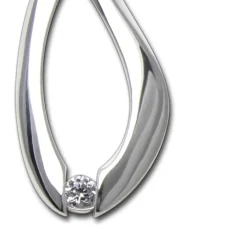 SilberDream Ketten Anhänger -Träne- Zirkonia weiß 925 Silber SDH4395W