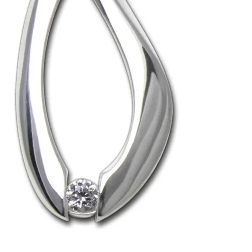 SilberDream Ketten Anhänger -Träne- Zirkonia weiß 925 Silber SDH4395W
