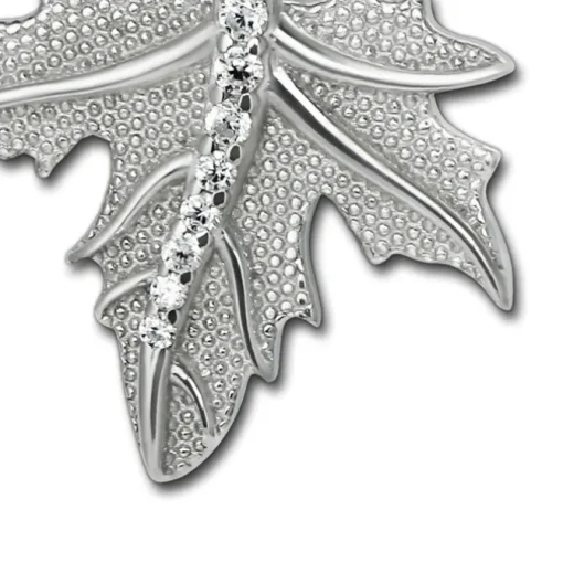 SilberDream Ketten Anhänger -Ahornblatt- Zirkonia weiß 925 Silber SDH4387W