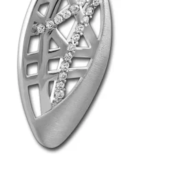 SilberDream Ketten Anhänger Oval Zirkonia weiß 925 Silber SDH433W