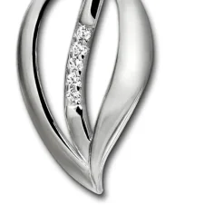SilberDream Ketten Anhänger -Leaf- Zirkonia weiß 925 Silber SDH4380W