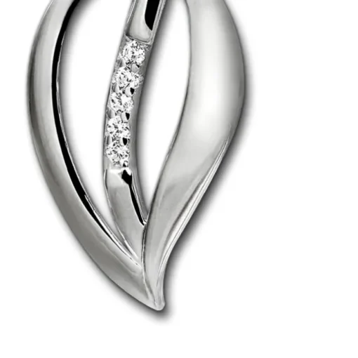 SilberDream Ketten Anhänger -Leaf- Zirkonia weiß 925 Silber SDH4380W