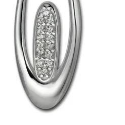 SilberDream Ketten Anhänger Oval Zirkonia weiß 925 Silber SDH406W