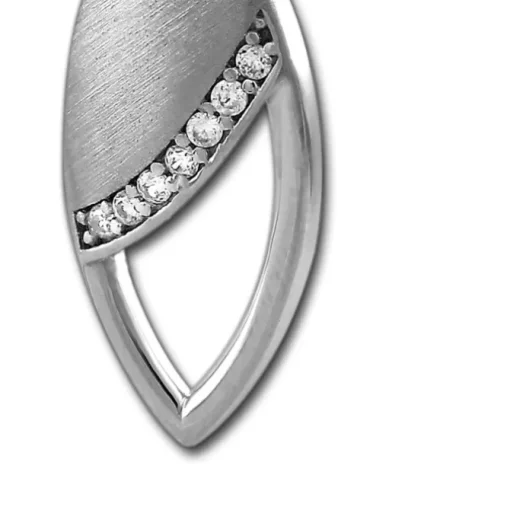 SilberDream Ketten Anhänger Tropfen Zirkonia weiß 925 Silber SDH432W