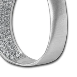SilberDream Ketten Anhänger Oval Zirkonia mattiert 925er Sterling Silber SDH401W
