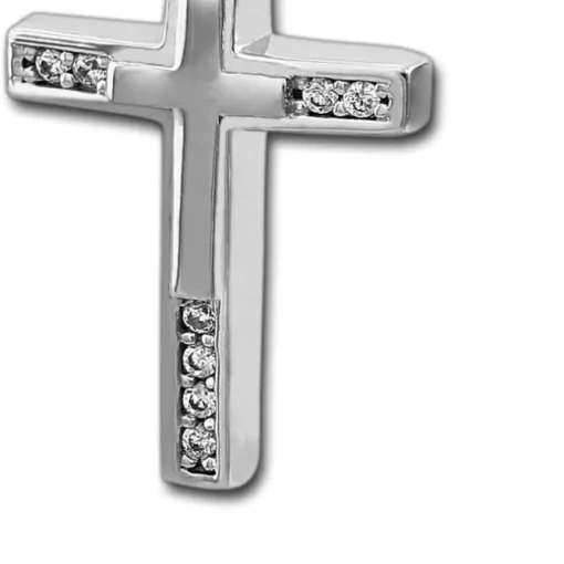 SilberDream Ketten Anhänger Kreuz Zirkonia weiß 925 Silber SDH426W
