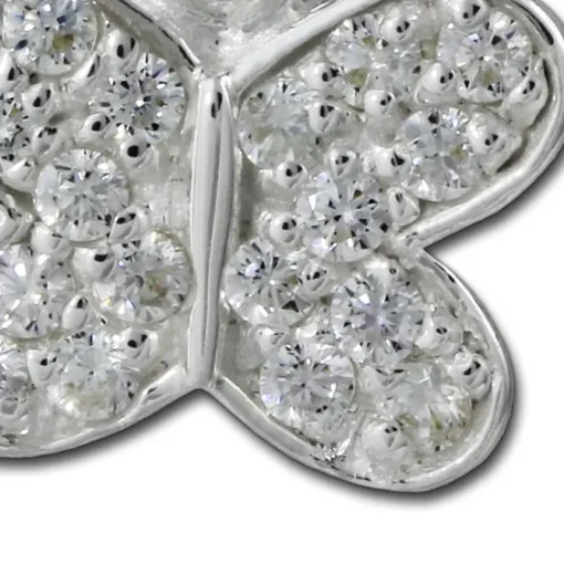 SilberDream Ketten Anhänger Schmetterling Zirkonia weiß 925er SDH8000W