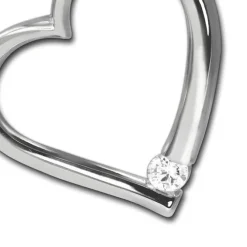 SilberDream Ketten Anhänger -Herz- Zirkonia weiß 925 Silber SDH4381W