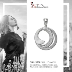 SilberDream Ketten Anhänger -Circle- Zirkonia weiß 925 Silber SDH4373W