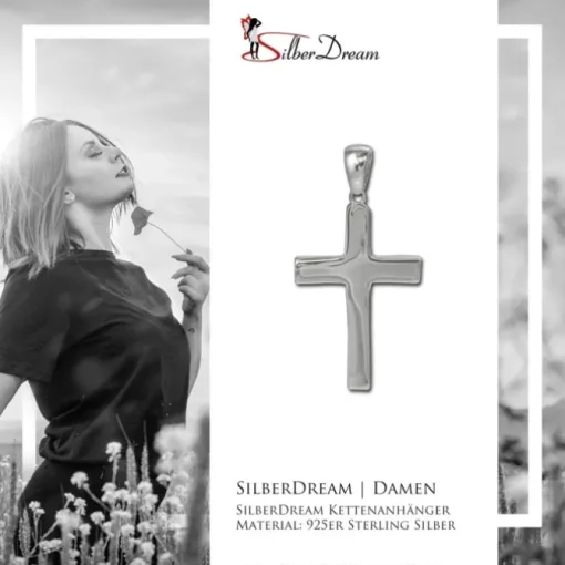 SilberDream Ketten Anhänger -Kreuz- 925 Silber Damen Herren SDH4391J