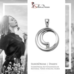 SilberDream Ketten Anhänger -Spirale- Zirkonia weiß 925 Silber SDH4375W