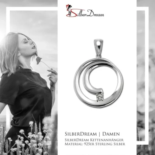 SilberDream Ketten Anhänger -Spirale- Zirkonia weiß 925 Silber SDH4375W
