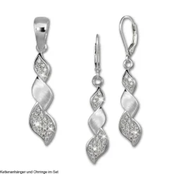 SilberDream Ketten Anhänger Zopf Zirkonia weiß 925er Sterling Silber SDH404W