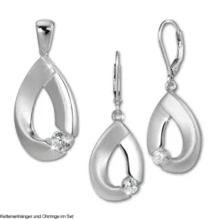 SilberDream Ketten Anhänger Big Zirkonia weiß 925 Silber SDH408W
