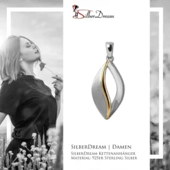 SilberDream Ketten Anhänger -Träne- bicolor 925 Silber SDH4379T