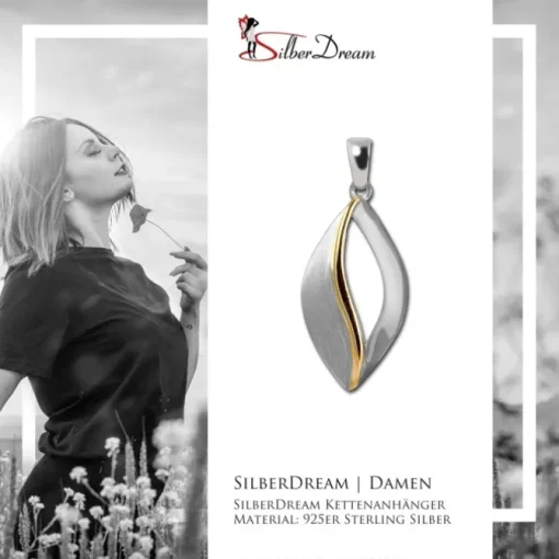 SilberDream Ketten Anhänger -Träne- bicolor 925 Silber SDH4379T