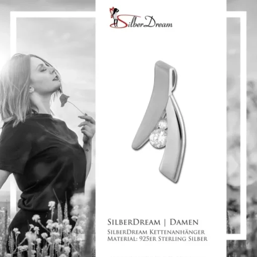 SilberDream Ketten Anhänger Glamour Zirkonia weiß 925 Silber SDH421W