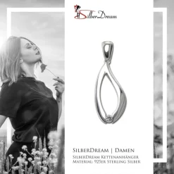 SilberDream Ketten Anhänger -Träne- Zirkonia weiß 925 Silber SDH4395W