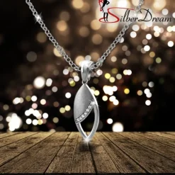 SilberDream Ketten Anhänger Tropfen Zirkonia weiß 925 Silber SDH432W