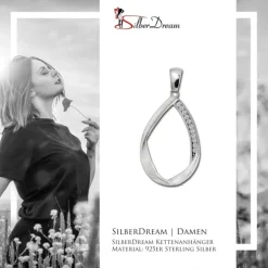 SilberDream Ketten Anhänger -Swing- Zirkonia weiß 925 Silber SDH4374W