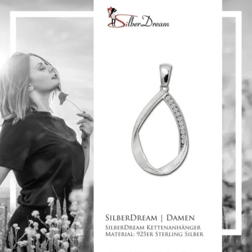 SilberDream Ketten Anhänger -Swing- Zirkonia weiß 925 Silber SDH4374W